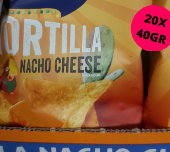 Carton Croky Chips Saveur Tortilla Nacho Cheese 20 Pièces De 40G