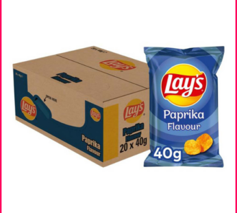 Carton Lay’s Chips Saveur Paprika 20 Pièces De 40G