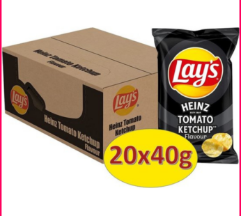 Carton Lay’s Chips Saveur Heinz Tomato Ketchup 20 Pièces De 40G