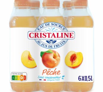 Eau De Source Cristaline Aromatisée Fruits Pêche 6X500ML
