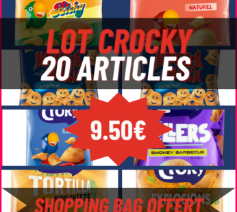 Lot Crocky Mixed 20 Sachets Prix Plancher Shopping Bag Offert