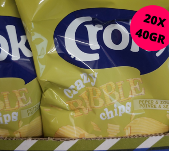 Carton Croky Chips Saveur Poivre Et Sel 20 Pièces De 40G