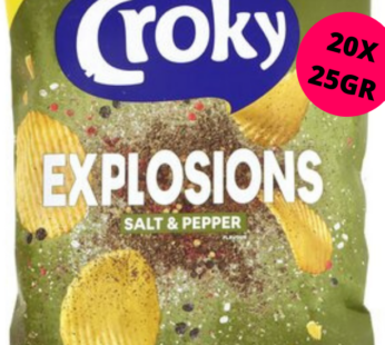 Carton Croky Chips Explosion Saveur Poivre Et Sel 20 Pièces De 40G