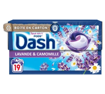 « DASH Pods «  »Tout-en-1″ » Lavande & Camomille – 19 x 19,4 GR (Boîte Carton) »